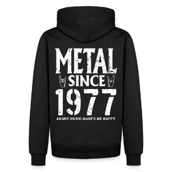 Metal Geschenk Geburstag Millésime 1977 - Sweat à capuche Premium bio Homme - noir - Dos - Nico (187cm)