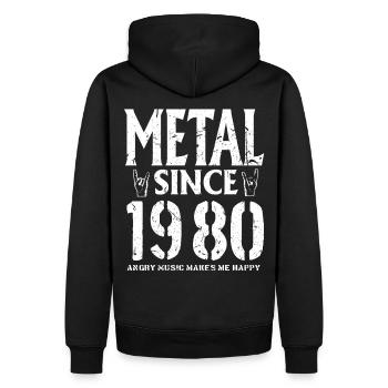 Metal Geschenk Geburstag Millésime 1980 - Sweat à capuche Premium bio Homme - noir - Dos - Nico (187cm)