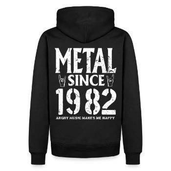 Metal Geschenk Geburstag Millésime 1982 - Sweat à capuche Premium bio Homme - noir - Dos - Nico (187cm)