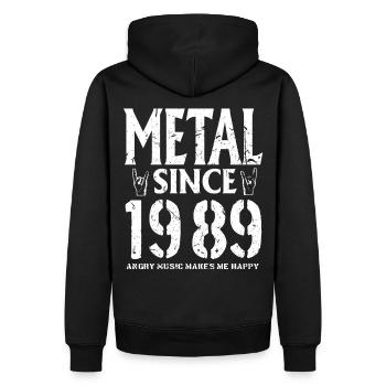 Metal Cadeau Geburstag Millésime 1989 - Sweat à capuche Premium bio Homme - noir - Dos - Nico (187cm)