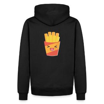Frites Kawaii Fast Food - Sweat à capuche Premium bio Homme - noir - Dos - Nico (187cm)