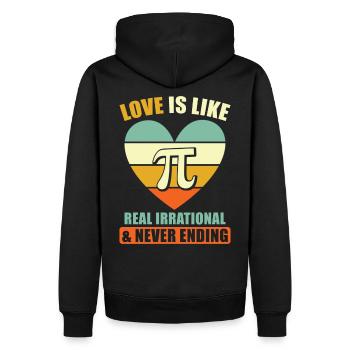 Pi Mathe Spruch - Männer Premium Bio Hoodie - Schwarz - Hinten - Nico (187cm)
