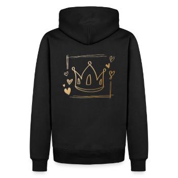 Krone Lineart - Men’s Premium Organic Hoodie - black - Back - Nico (187cm)