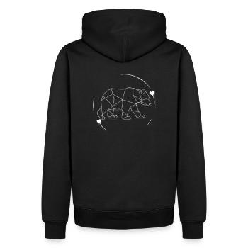 Ours - Sweat à capuche Premium bio Homme - noir - Dos - Nico (187cm)