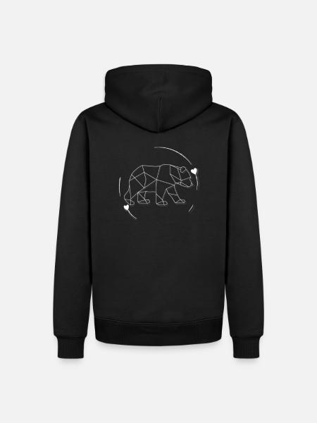 Ours - Sweat à capuche Premium bio Homme - noir