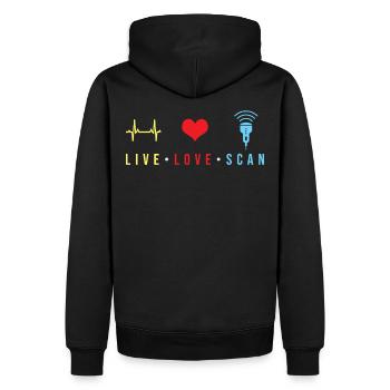 Ultraschall Sonographer Geschenk - Männer Premium Bio Hoodie - Schwarz - Hinten - Nico (187cm)