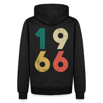 1966 Vintage Geburtstag Retro - Männer Premium Bio Hoodie - Schwarz - Hinten - Nico (187cm)
