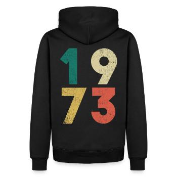 1973 Vintage Geburtstag Retro - Männer Premium Bio Hoodie - Schwarz - Hinten - Nico (187cm)