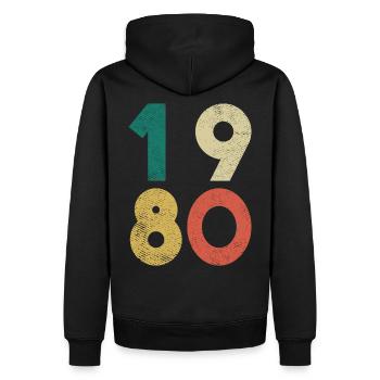 1980 Vintage Geburtstag Retro - Männer Premium Bio Hoodie - Schwarz - Hinten - Nico (187cm)