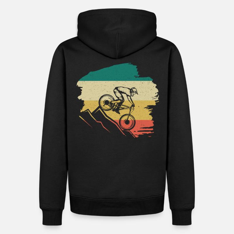 Downhill Retro - Männer Premium Bio Hoodie - Schwarz