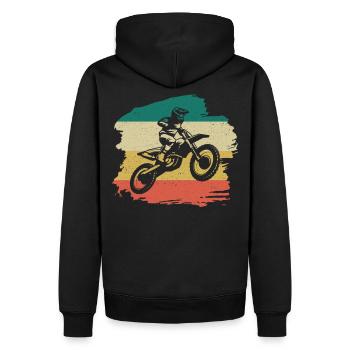 Motorcross Rétro cadeau - Sweat à capuche Premium bio Homme - noir - Dos - Nico (187cm)