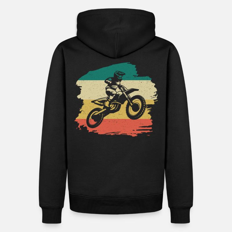 Motorcross Retro Geschenk - Männer Premium Bio Hoodie - Schwarz