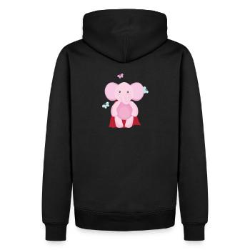 Elefant Superheld - Männer Premium Bio Hoodie - Schwarz - Hinten - Nico (187cm)