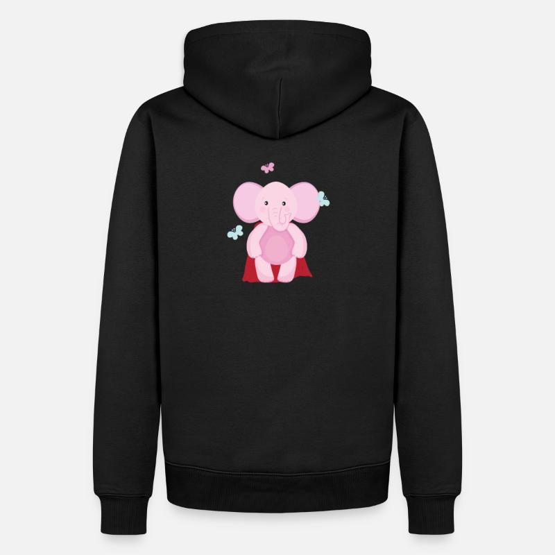 Éléphant Superhéros - Sweat à capuche Premium bio Homme - noir