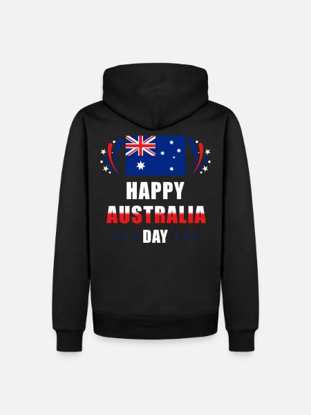 Australien Happy Australia Day - Ekologiczna męska bluza z kapturem Premium - czarny