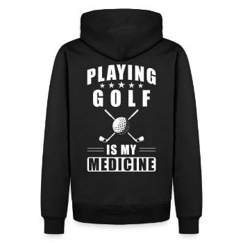 Golf - Männer Premium Bio Hoodie - Schwarz - Hinten - Nico (187cm)