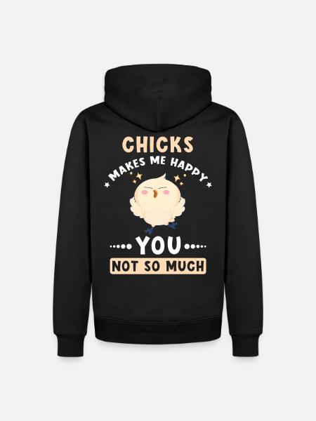 Chickens makes me happy - Men’s Premium Organic Hoodie - black