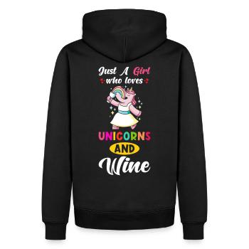 Wein lustig - Männer Premium Bio Hoodie - Schwarz - Hinten - Nico (187cm)