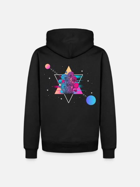 Mushroom Vaporwave - Men’s Premium Organic Hoodie - black