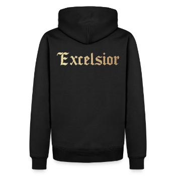 Excelsior - Männer Premium Bio Hoodie - Schwarz - Hinten - Nico (187cm)