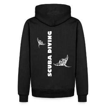 Plongée sous-marine Raies Manta - Sweat à capuche Premium bio Homme - noir - Dos - Nico (187cm)