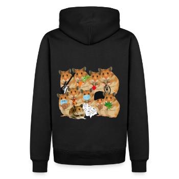 Hamsterbande Hamster Viele - Männer Premium Bio Hoodie - Schwarz - Hinten - Nico (187cm)