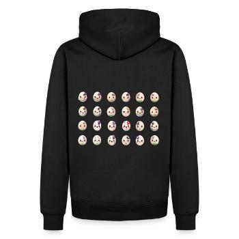 Ostermuster Ostermotiv viele bunte Eier - Männer Premium Bio Hoodie - Schwarz - Hinten - Nico (187cm)