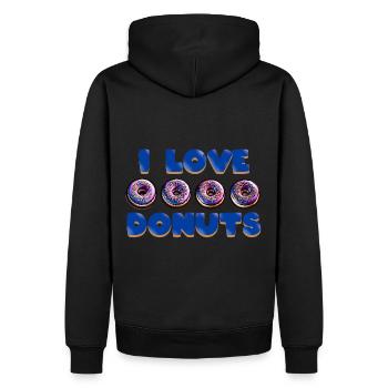 I LOVE DONUTS - Männer Premium Bio Hoodie - Schwarz - Hinten - Nico (187cm)