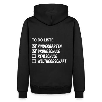 Secondary school transfers students school year beginning - Men’s Premium Organic Hoodie - black - Back - Nico (187cm)