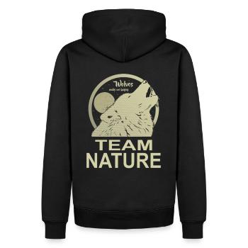 Équipe Nature Loup Lune - Sweat à capuche Premium bio Homme - noir - Dos - Nico (187cm)