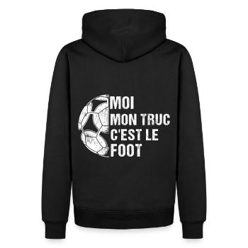 Mon truc c' est le foot humour football cadeau - Sweat à capuche Premium bio Homme - noir - Dos - Nico (187cm)