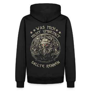 Renne! - Männer Premium Bio Hoodie - Schwarz - Hinten - Nico (187cm)