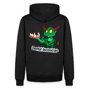 dental technician - Men’s Premium Organic Hoodie - black - Back - Nico (187cm)