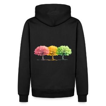 Trees Colorful Fantasy Forest - Men’s Premium Organic Hoodie - black - Back - Nico (187cm)