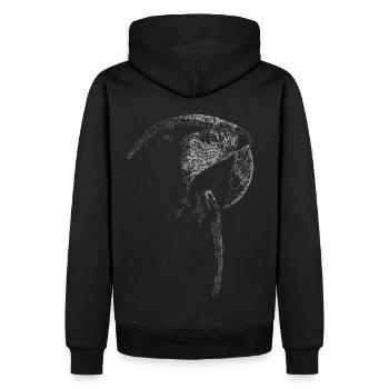 Ara Linien Kunst - Männer Premium Bio Hoodie - Schwarz - Hinten - Nico (187cm)