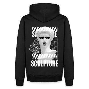 Statue - Männer Premium Bio Hoodie - Schwarz - Hinten - Nico (187cm)