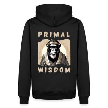 Philosophie amusante du chimpanzé de sagesse primordiale - Sweat à capuche Premium bio Homme - noir - Dos - Nico (187cm)