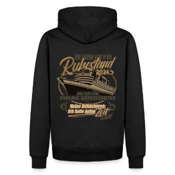 Legende, Rente, Ruhestand, Kreuzfahrt, Geschenk - Männer Premium Bio Hoodie - Schwarz - Hinten - Nico (187cm)