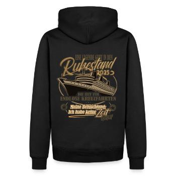 Legende, Rente, Ruhestand, Kreuzfahrt, 2025 - Männer Premium Bio Hoodie - Schwarz - Hinten - Nico (187cm)