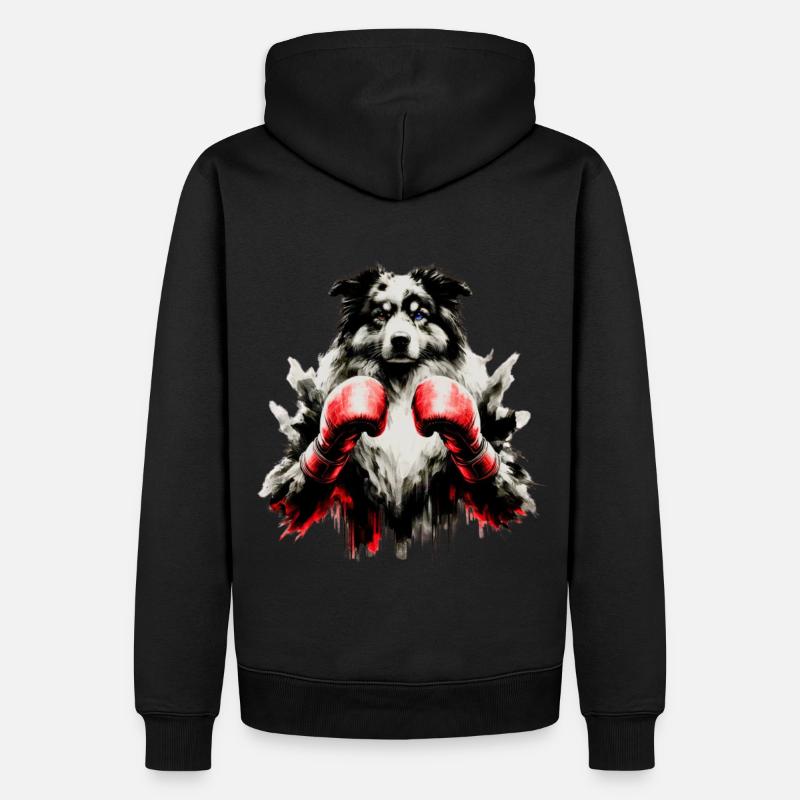 Boxing Aussie – Der Kämpferhund - Männer Premium Bio Hoodie - Schwarz