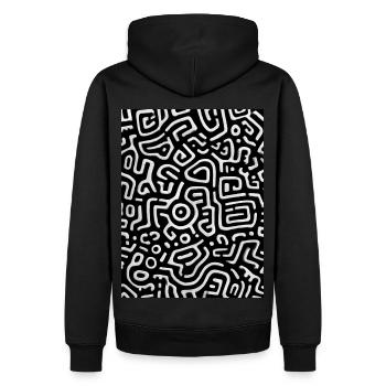 Abstract Pattern | Organic Shapes - Männer Premium Bio Hoodie - Schwarz - Hinten - Nico (187cm)