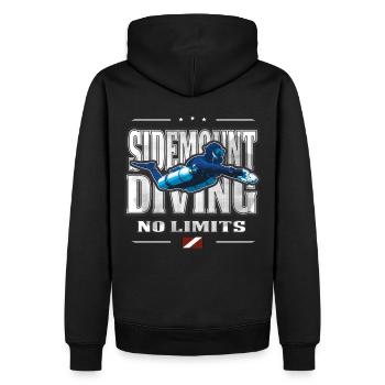 Sidemount Taucher Geschenk Keine Limits - Männer Premium Bio Hoodie - Schwarz - Hinten - Nico (187cm)