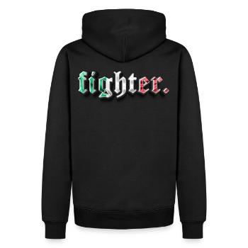 fighter Italy - Men’s Premium Organic Hoodie - black - Back - Nico (187cm)