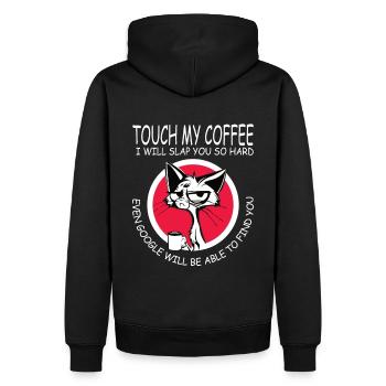 Don't Touch My Coffee - Gift - Men’s Premium Organic Hoodie - black - Back - Nico (187cm)