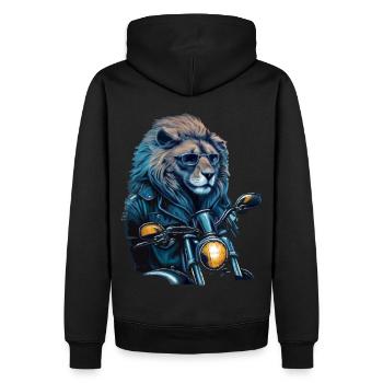 Cool lion - Men’s Premium Organic Hoodie - black - Back - Nico (187cm)