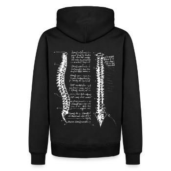 Da Vinci Rücken Weiß - Männer Premium Bio Hoodie - Schwarz - Hinten - Nico (187cm)