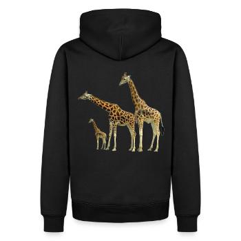 Animaux sauvages de la famille des girafes d'Afrique - Sweat à capuche Premium bio Homme - noir - Dos - Nico (187cm)