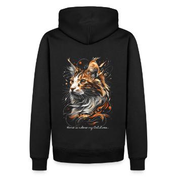 Home is where my Cat lives... - Men’s Premium Organic Hoodie - black - Back - Nico (187cm)