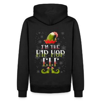 Hip Hop Elf Weihnachtsgeschenk - Männer Premium Bio Hoodie - Schwarz - Hinten - Nico (187cm)
