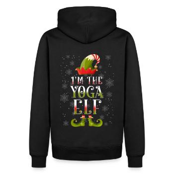 Yoga Elf Cadeau de Noël - Sweat à capuche Premium bio Homme - noir - Dos - Nico (187cm)